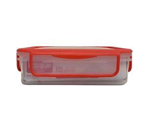 HERMETICO PP 600ML RECTANGULAR ROJO