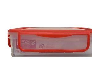 HERMETICO PP 600ML RECTANGULAR ROJO