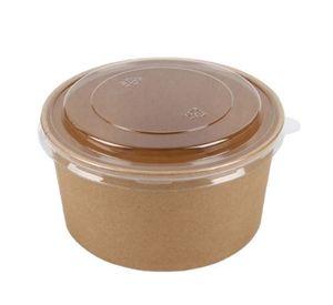 Envase Bowl Kraft Con Tapa Pet 750ml (25 Unidades)