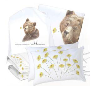 JUEGO DE CAMA FUNDA DE PLUMÓN + SABANA BAJERA + 4 FUNDAS ALMOHADA OSA AMABLE SUPER KING