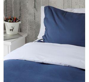 CUBREPLUMÓN ALGODÓN STONE WASH AZUL 2 PLAZAS
