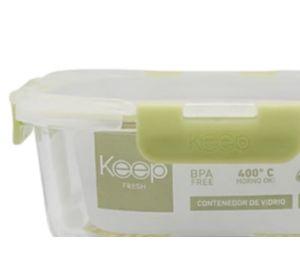 HERMETICO CUADRADO 2200ML GLASS KEEP VERDE