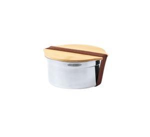 Contenedor Tupper Hermético Redondo Acero Inox. Bambú Truit 800 ML