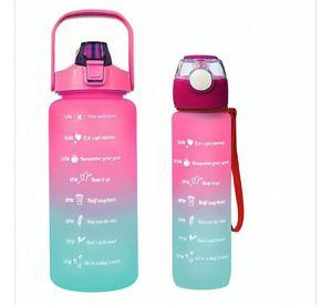 Pack 2 Botellas de Agua Motivacionales De 2 Litros Y 900 Ml