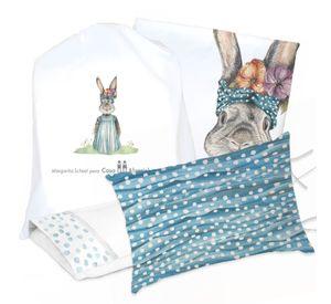 JUEGO DE CAMA FUNDA DE PLUMÓN + SABANA BAJERA +2 FUNDAS ALMOHADA CONEJA FLORA 1,5 PLAZAS
