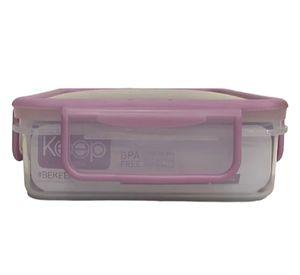 HERMETICO PP 1400 ML CUADRADO ROSADO