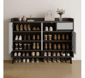 Zapatero Blackey 4 Puertas Organizador Estante + Cajón 118cm