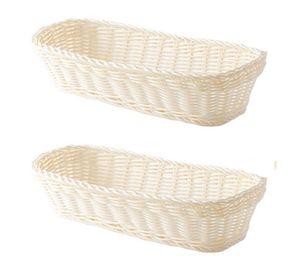Cesta de plástico blanco set de 2