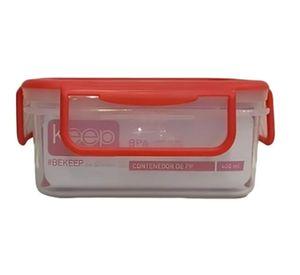 HERMETICO PP 400ML RECTANGULAR ROJO