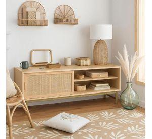 Rack para TV con Puerta de Junco Diseño Natural Atmosphera
