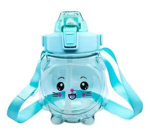 Botella Agua Antiderrame Kawaii Con Sticker