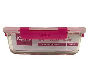 HERMETICO RECTANGULAR 1040ML GLASS KEEP FUCSIA
