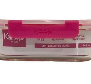 HERMETICO RECTANGULAR 1040ML GLASS KEEP FUCSIA