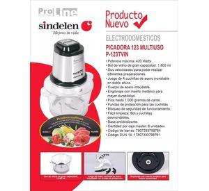 Picadora De Alimentos Multiuso Procesador Sindelen P-123tvin