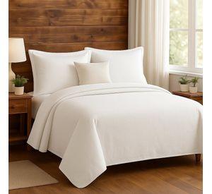Cubrecama Reversible Blanco 2 Plazas – Ligero - Incluye 2 Fundas