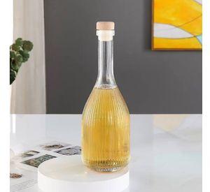 Botella De Vidrio Decantadora Con Tapa Tipo Corcho 500ml