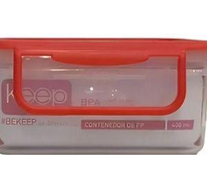 HERMETICO PP 400ML RECTANGULAR ROJO