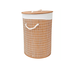 Cesto De Ropa Bambu Con Tapa Material Resistente