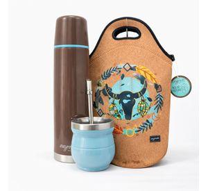 Set Matero 4 En 1 Mate Con Bombilla Termo Bala Bolso Matero