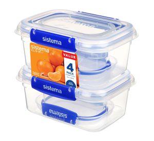 Set de 4 contenedores Klip It Plus (2x 400 ml - 2x 1.0 lts) Sistema