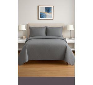 Cubrecama Reversible Gris King – Incluye 2 Fundas