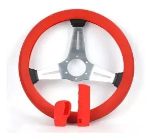 Kit Silicón Cubre Volante Pomo Y Freno De Mano Rojo