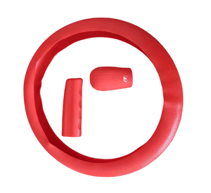 Kit Silicón Cubre Volante Pomo Y Freno De Mano Rojo