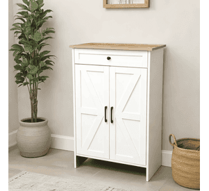 Mueble Zapatero Nordico Color Madera Natural 22 Zapatos Blanco