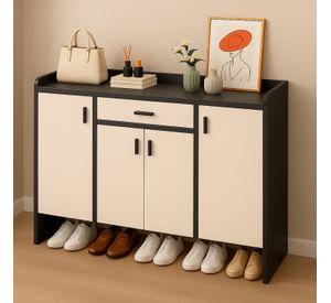 Zapatero 4 Puertas Organizador Estante con Cajon 121x30x80Cm