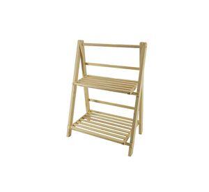 Estante Organizador Madera 2 Niveles 36x21x47 CM Café Claro
