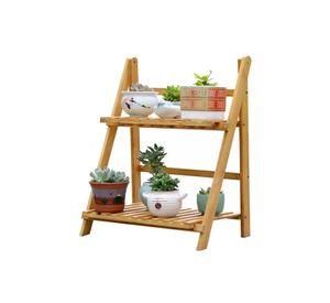 Estante Organizador Madera 2 Niveles 36x21x47 CM Café Claro