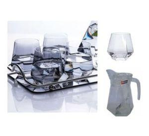 Set Juego De Jarra De Vidrio + 4 Vasos