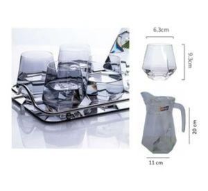 Set Juego De Jarra De Vidrio + 4 Vasos