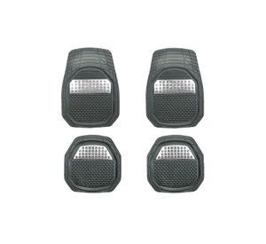 Alfombra Auto Goma Tuning 4 Piezas Blanco Deluxe