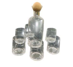 JUEGO DE JARRA MAS 6 VASOS TRANSPARENTE