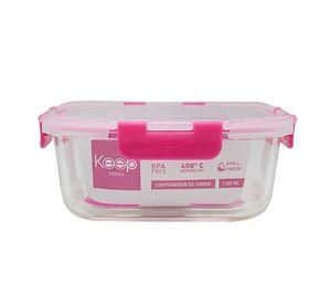 HERMETICO CUADRADO 1200ML  KEEP FUCSIA