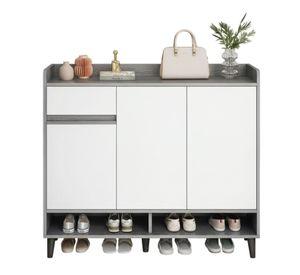 Zapatero Grey 3 Puertas con Cajon Organizador Estante 100 cm