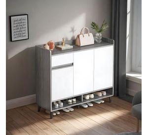 Zapatero Grey 3 Puertas con Cajon Organizador Estante 100 cm