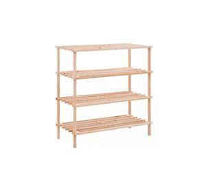 Zapatero Organizador Madera 4 Niveles 67x63x26 CM Café