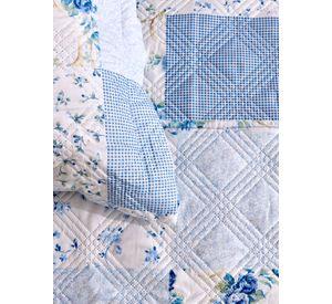 QUILT ANDES ESTAMPADO PATCHWORK CELESTE 2 PLAZAS