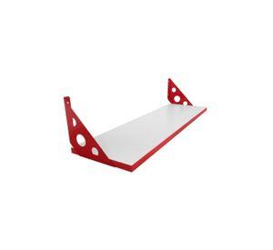 Repisa blanca 18 x 60 c/sop rojo