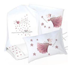 JUEGO DE CAMA FUNDA DE PLUMÓN + SABANA BAJERA +2 FUNDAS ALMOHADA HADA 1 PLAZA