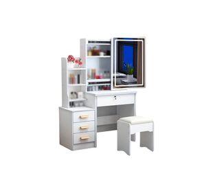 Tocador moderno 80*40*130cm con luces blanco Chic Home