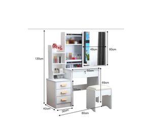 Tocador moderno 80*40*130cm con luces blanco Chic Home