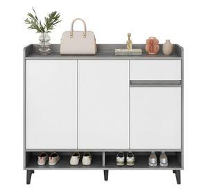 Zapatero Silver 3 Puertas con Cajon Organizador Estante 81Cm