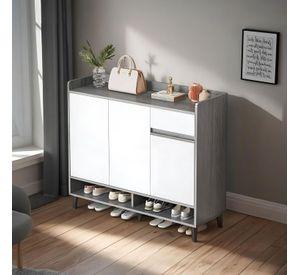 Zapatero Silver 3 Puertas con Cajon Organizador Estante 81Cm