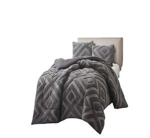COBERTOR CON CHIPORRO DE JACQUERD CUTTING 2 PLAZAS 230X250CM GRIS B5
