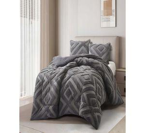 COBERTOR CON CHIPORRO DE JACQUERD CUTTING 2 PLAZAS 230X250CM GRIS B5