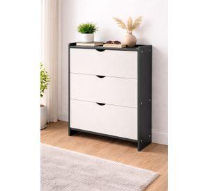 Zapatero Mueble Organizador de Zapatos para Entrada o Dormitorio Color Gris y Blanco