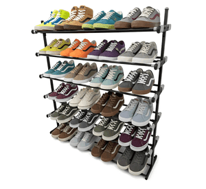 Zapatero Extensible de 6 Niveles Simple Altura Ajustable Negro